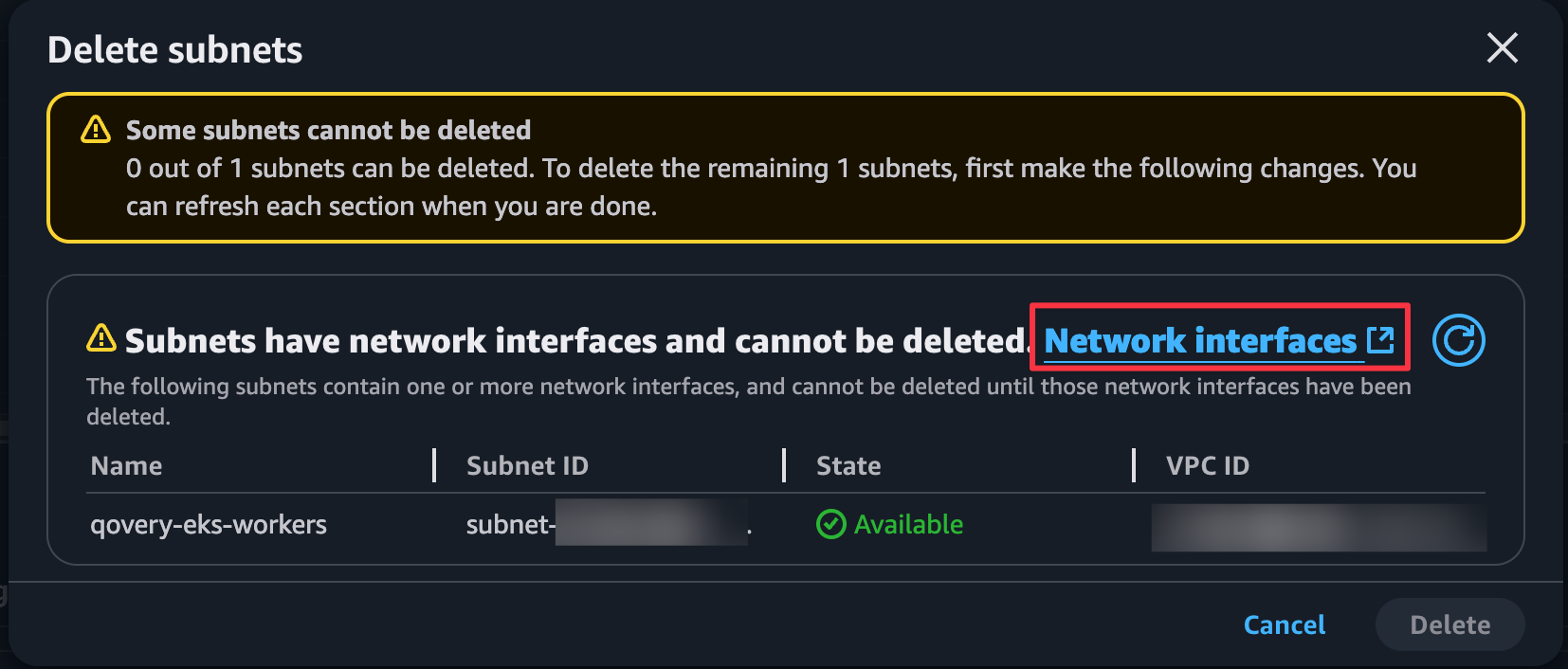 AWS VPC subnet