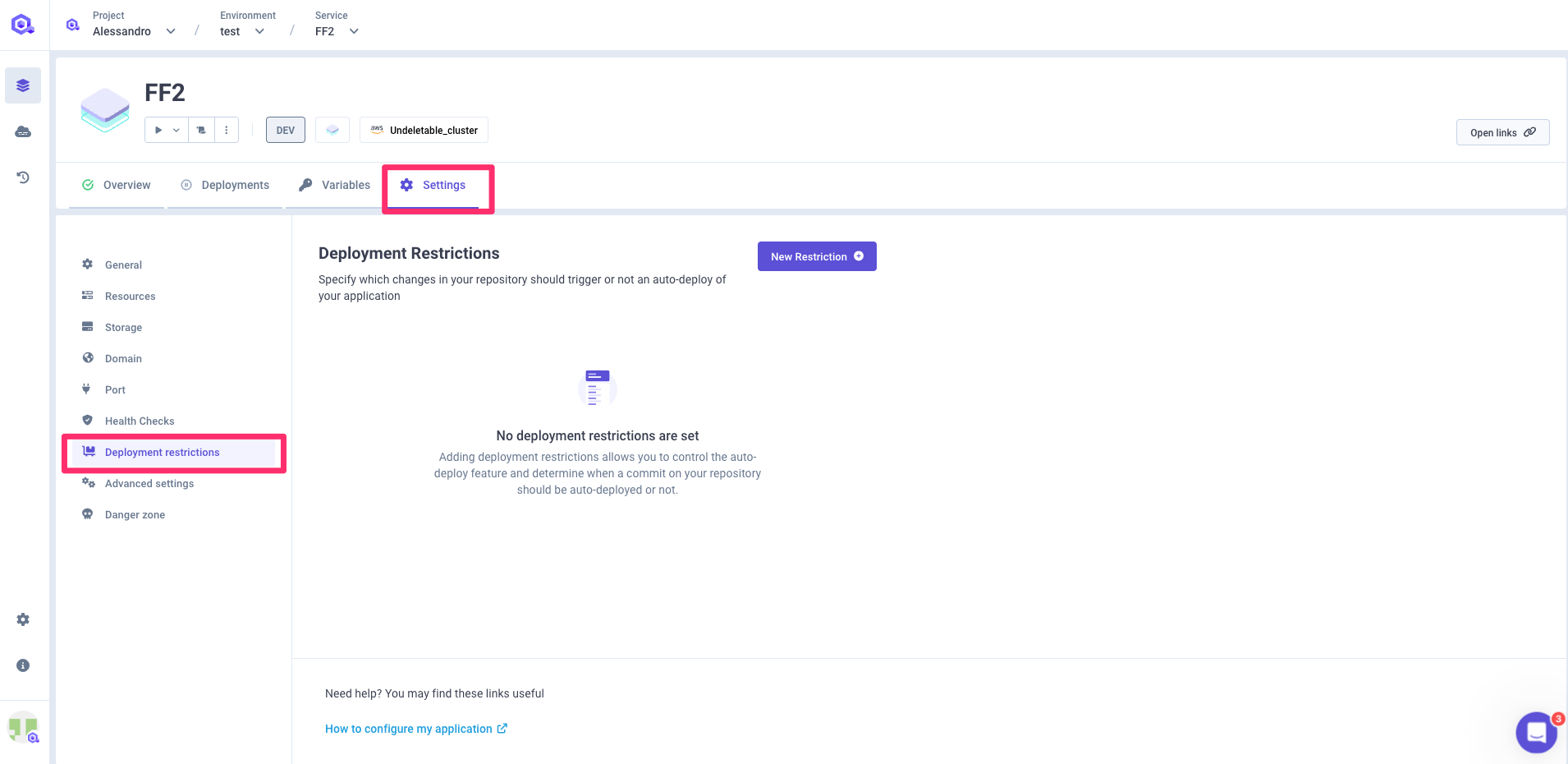 Deployment Restrictions